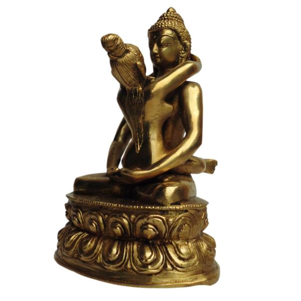 買取 大阪 ブッタ生誕地ネパール製上質なブッタ像ー金メッキ 置物