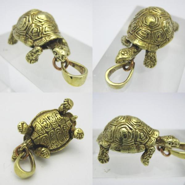 金色の亀 ゾウガメペンダント ブラス 真鍮 brass (tortoise turtle