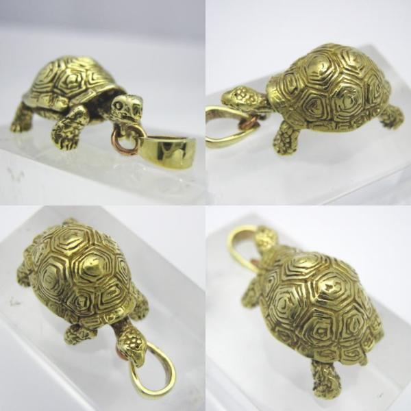 金色の亀 ゾウガメペンダント ブラス 真鍮 brass (tortoise turtle