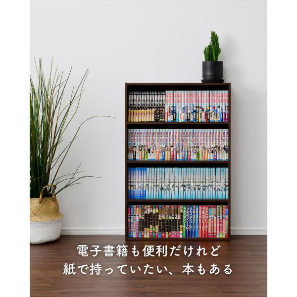本棚です 本棚 スリム 薄型 4段 幅59.5 奥行17 高さ89cm コミックラック 書棚
