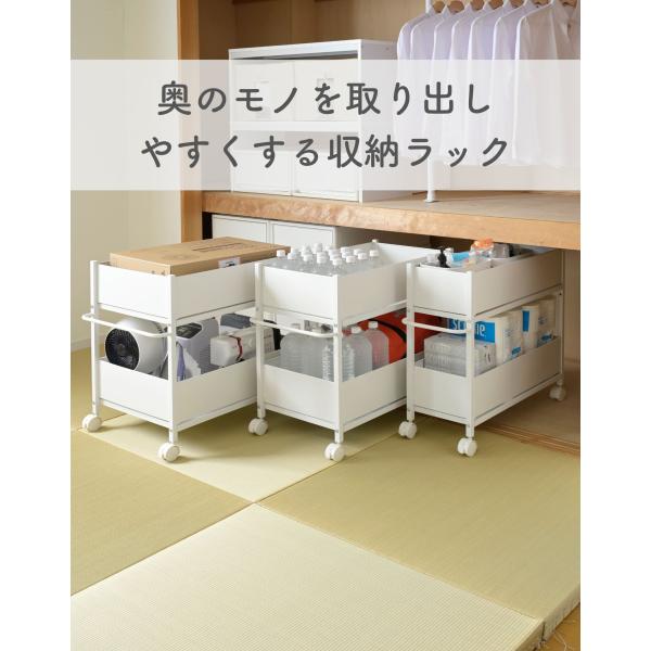 頑丈 収納ラック キャスター付き 奥行き76 高さ64.5 幅40cm 押入れ