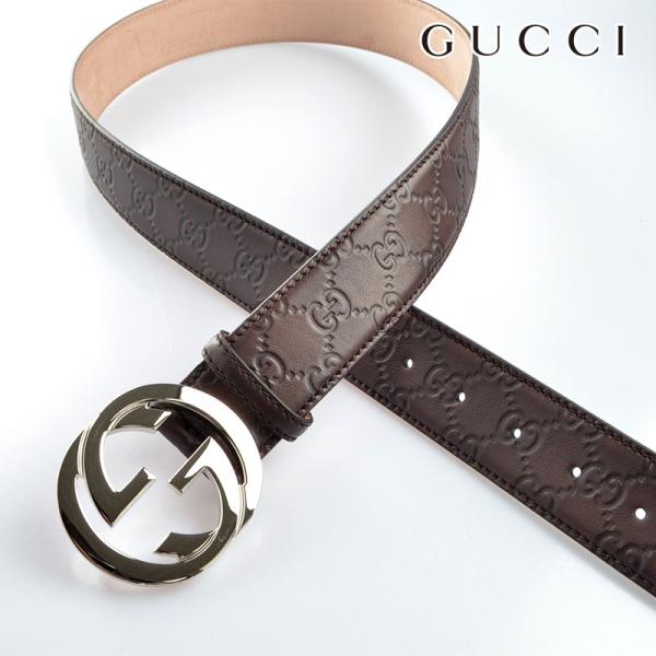 GUCCI メンズ グッチシマソフト ベルト 114984 AA61N ダークブラウン 