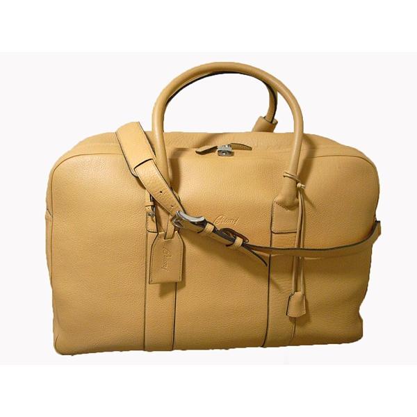 Brioni ブリオーニボストンバッグカーフスキンライトキャメル