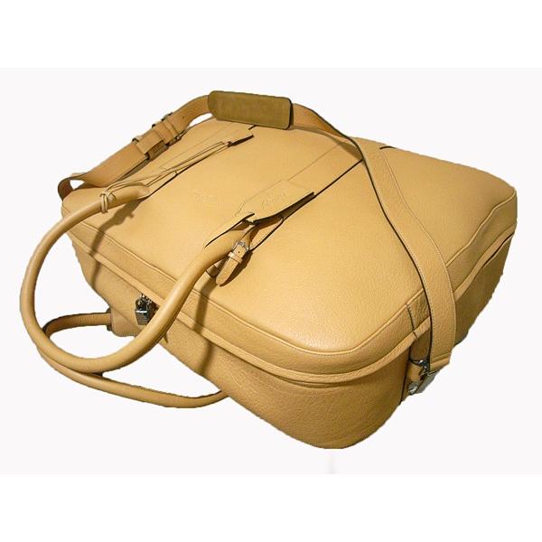 Brioni ブリオーニボストンバッグカーフスキンライトキャメル