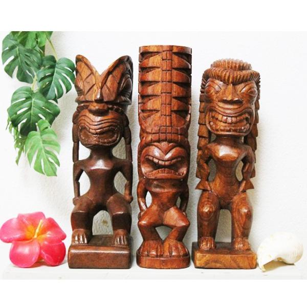 手作りTIKI 木彫りティキ ハワイアン雑貨 ポリネシアン雑貨 ティキ像 