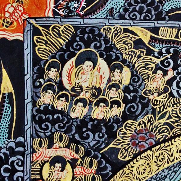 ネパール　カトマンズ　手描き仏画　曼荼羅　釈迦の生涯 手描き仏画【釈迦如来】曼荼羅 仏陀 ネパールタンカ TA439