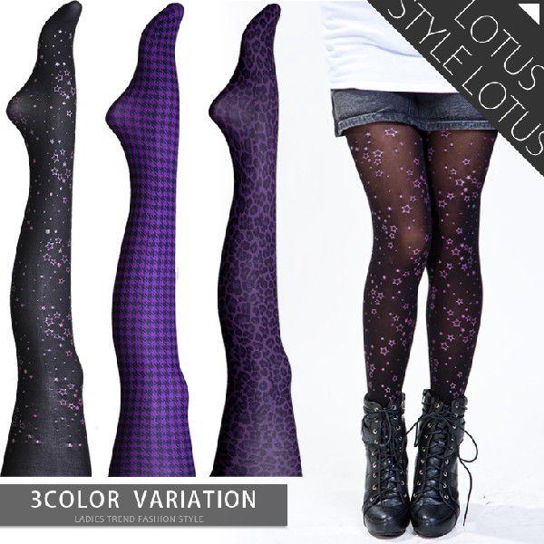 千鳥格子系柄タイツ2点：GUガラタイツ1点とレヴアル2CVタイツ 