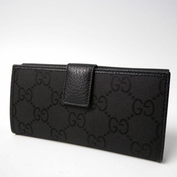 未使用品 GUCCI 長財布 128223 ブラック Wホック財布 グッチ財布メンズ 長財布 二つ折り GUCCI Wホック長財布 128223