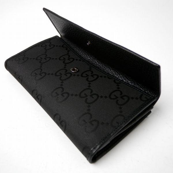 未使用品 GUCCI 長財布 128223 ブラック Wホック財布 グッチ財布メンズ 長財布 二つ折り GUCCI Wホック長財布 128223