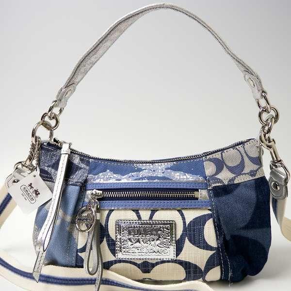 【美品】コーチCOACH ポピー デニムパッチワーク グルーヴィー 16733 コーチCOACHバッグ 斜めがけ コーチCOACH POPPYポピー デニム パッチ