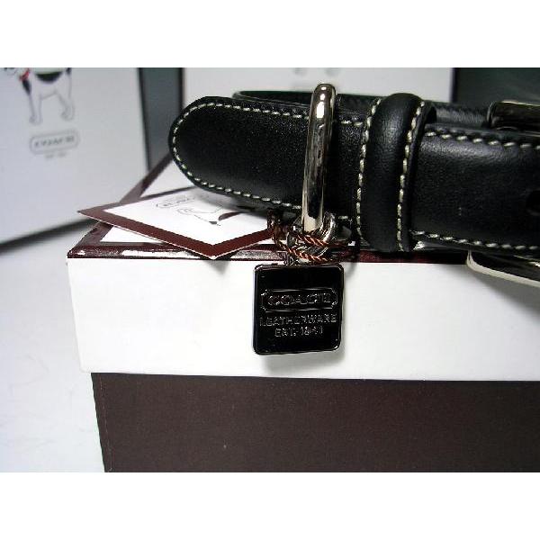新品　COACH　コーチ　犬 レザー 首輪　ブラック　黒色　XL　大型犬 COACH 送料無料】 コーチ レザー 犬の首輪 ブラック XSサイズ 8848