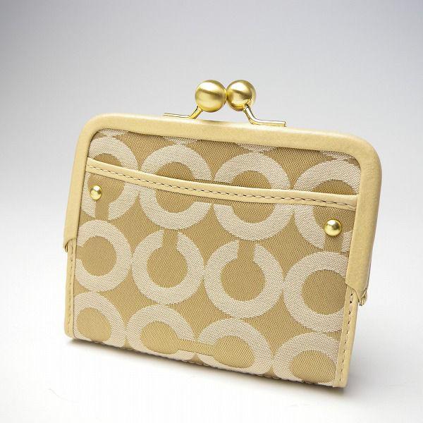 コーチ財布 二つ折財布 COACH マディソン オプアート がま口 二つ折り