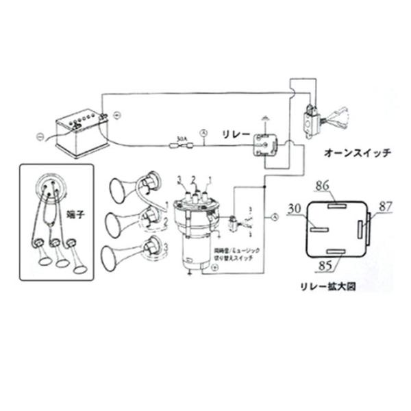 3連エアーホーン セット 12V パリラリ 旧車會 突撃ラッパ ヤンキーホーン /【Buyee】