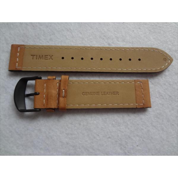 Timex 純正 腕時計バンド T2N700用 20mm 交換レザーベルト 茶 ブラウン 