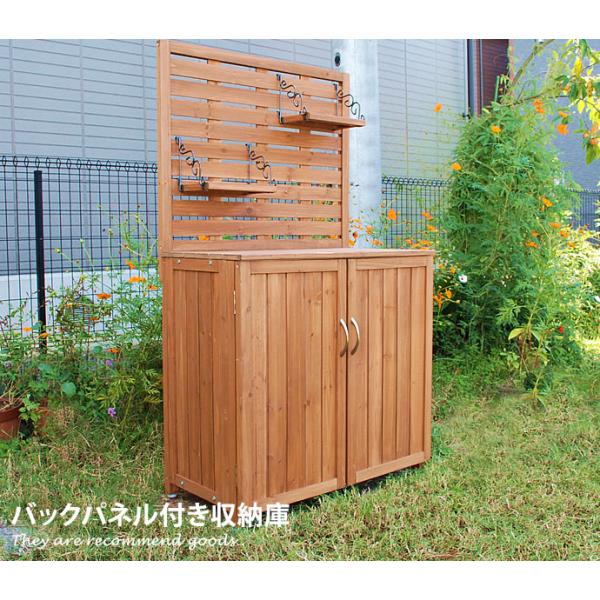 パネル付収納庫 物置 収納庫 木製 幅80cm 幅100cm スリム ベランダ 