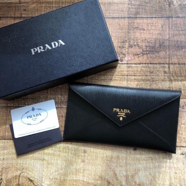 新品 プラダ 長財布 PRADA レター型 レザー /【Buyee】