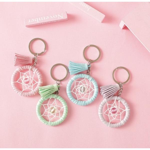 タッセルキーホルダー☆ネイティブ☆ドリームキャッチャー ドリームキャッチャーデザインキーホルダー カラフル タッセル