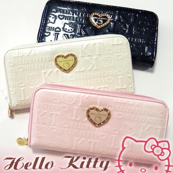 新作HELLO KITTYエナメルラウンドファスナー長財布／ハローキティ長