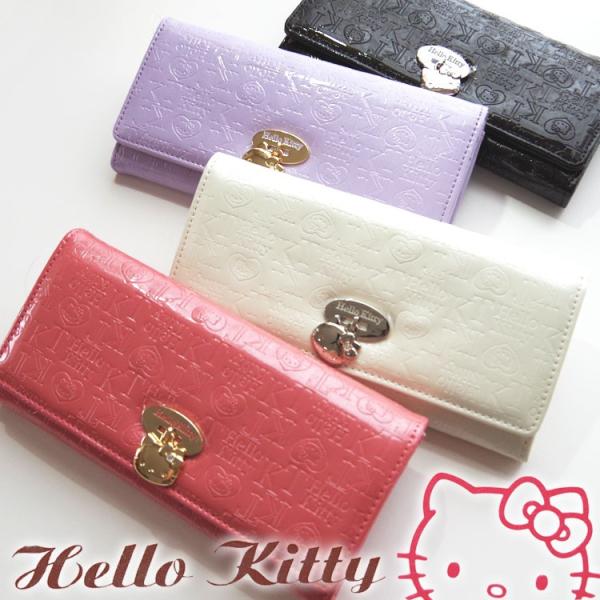 新作HELLO KITTY長財布／エナメルにさりげないラメ感が可愛いハロー