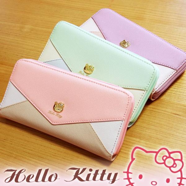 財布 ハローキティ ラウンドファスナー 長財布 レディース（HELLO 