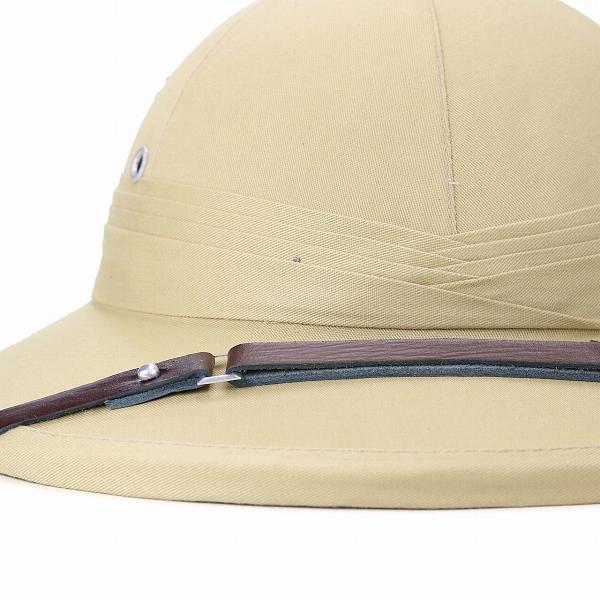 ピスヘルメット 春夏 防暑帽 メンズ ユニセックス pith helmet サファリヘルメット アウトドア 探検帽 インドスタイル 涼しい 帽子  サイズ調整可 カーキ /【Buyee】