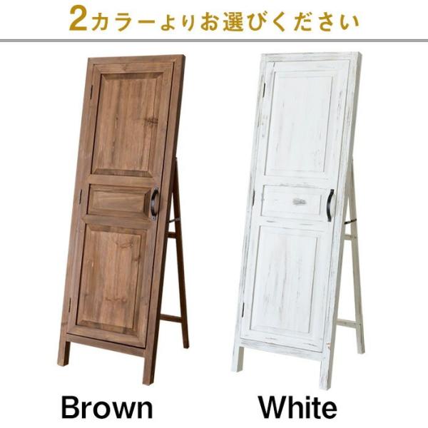 鏡 ミラー ドア風 スタンドミラー 姿見 全身鏡 アンティーク風