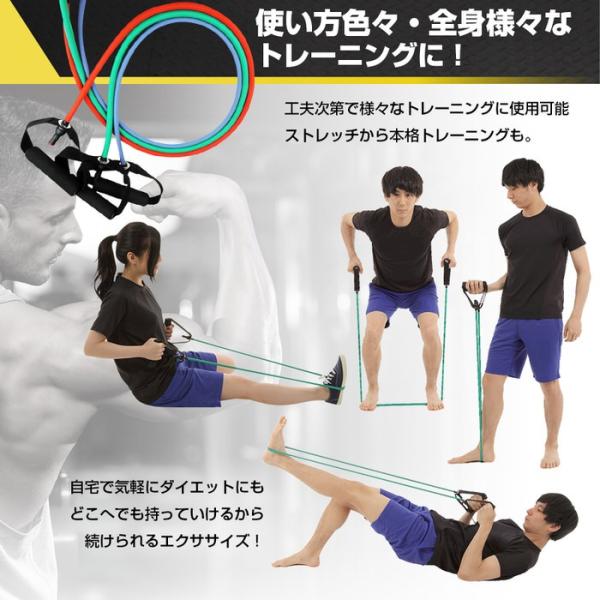 トレーニングチューブ ノーマル フィットネスチューブ 肩 背中
