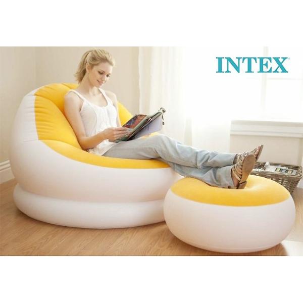 INTEX インテックス エアチェア ラウンジチェア オットマン付き