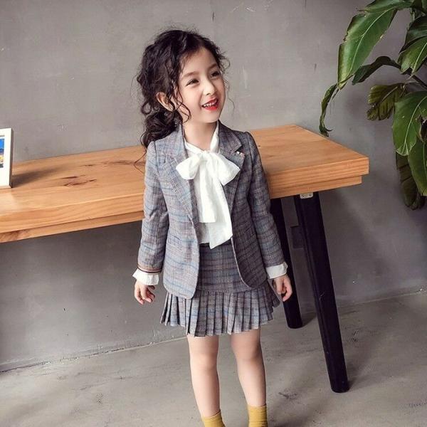 韓国子供服スーツ卒業式入学式小学生女の子ジャケットスカート2点