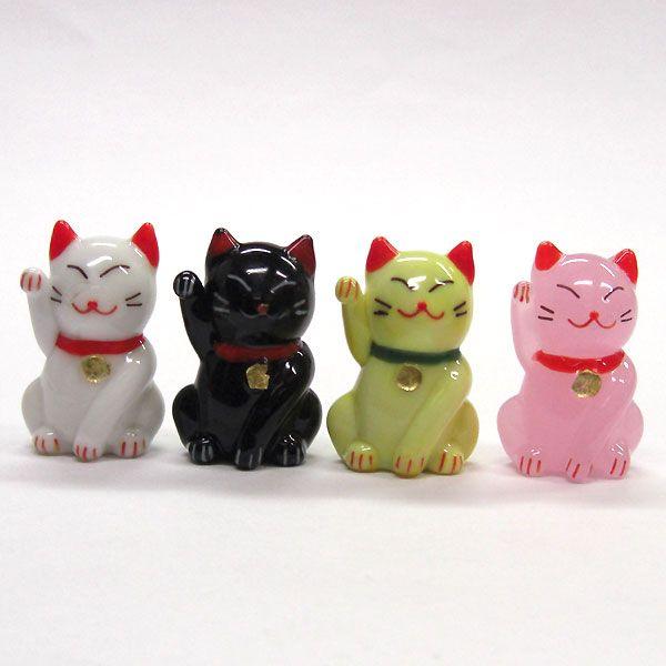カラー招き猫 ピンク ガラス細工 雑貨 置物 /【Buyee】 Buyee 