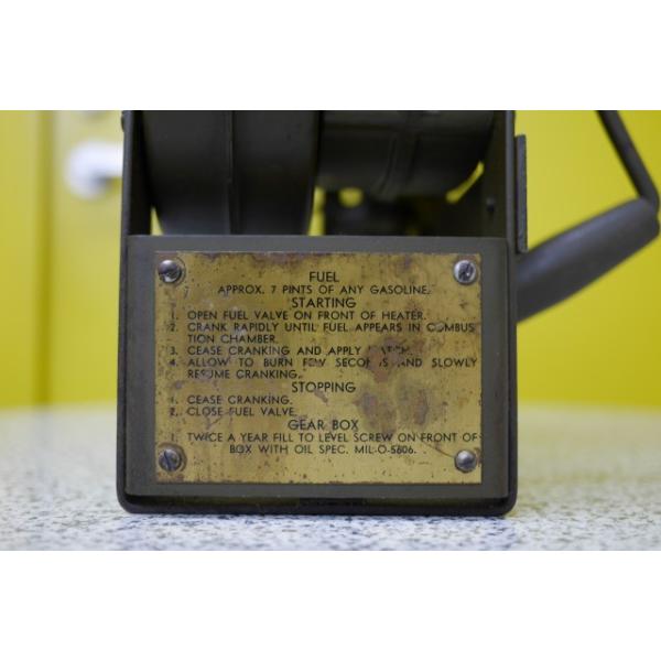 米軍　ヒーター 実物) 米軍 燃焼式ヒーター(Type F-2) HAND CRANK HEATER U.S.A.F