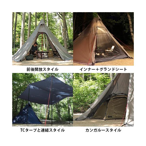 クイックキャンプ QUICKCAMP ポリコットン ワンポールテント 3点セット