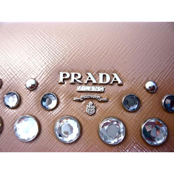 プラダ 長財布 PRADA サフィアーノ ヴェルニーチェ ビジュー＆スタッズ 