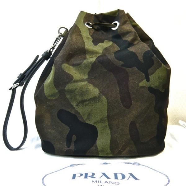 プラダ 巾着 ポーチ 日本未発売 PRADA 1N1863 迷彩柄 TESSUTO