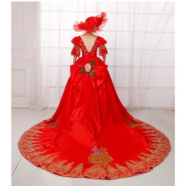 レッド 宮廷服ドレス コスプレ 豪華 パーティー コスチューム 学園祭