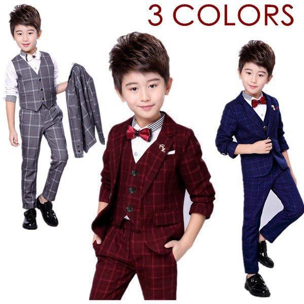 卒業式フォーマルスーツ男の子160cmネイビー チェック柄 子供スーツ ネイビー チェック スーツ 男の子 5点セット キッズ