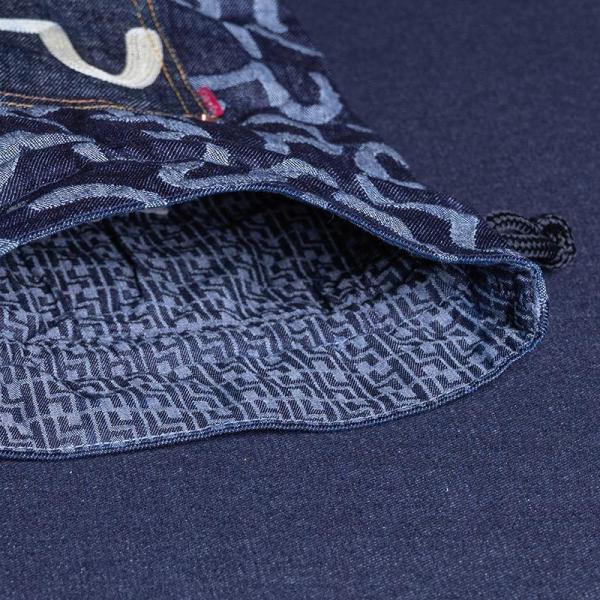 EVISU　エヴィス　ポーチ 小物 赤耳 セルビッチ デニム インディゴ NANO ナノ カモメ チェーン刺繍 人気 ブランド ロゴ  ERD0019SD00300