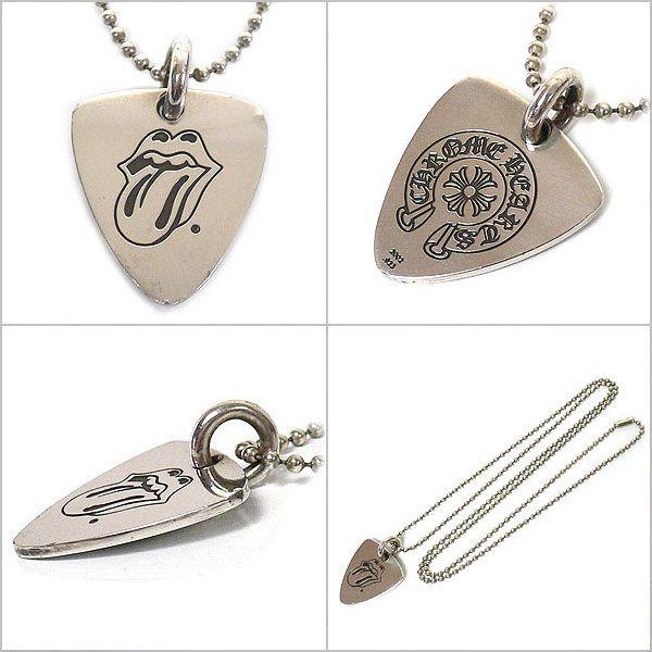 クロムハーツ ネックレス CHROME HEARTS ギターピック リップ＆タン
