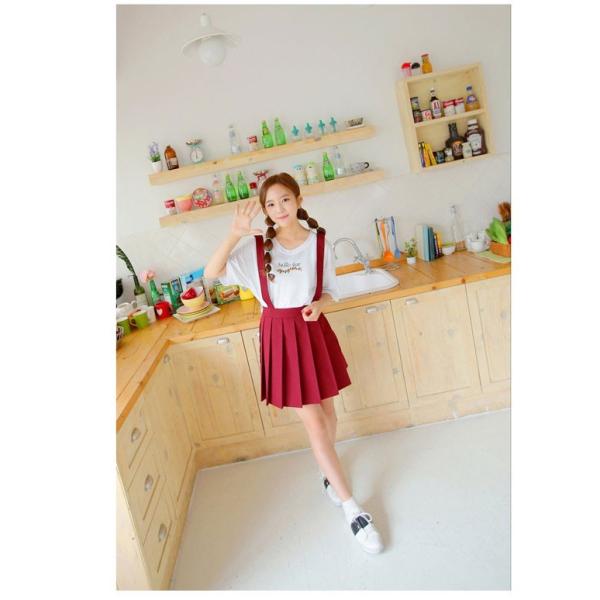 サスペンダースカート 吊りスカート プリーツスカート