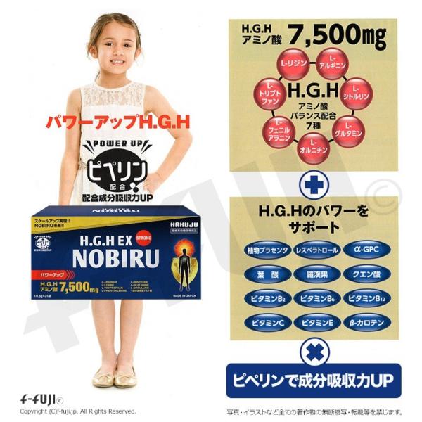 hgh H.G.H EX NOBIRU 1箱12g×31袋 FUJIX ピペリン配合で吸収率UP