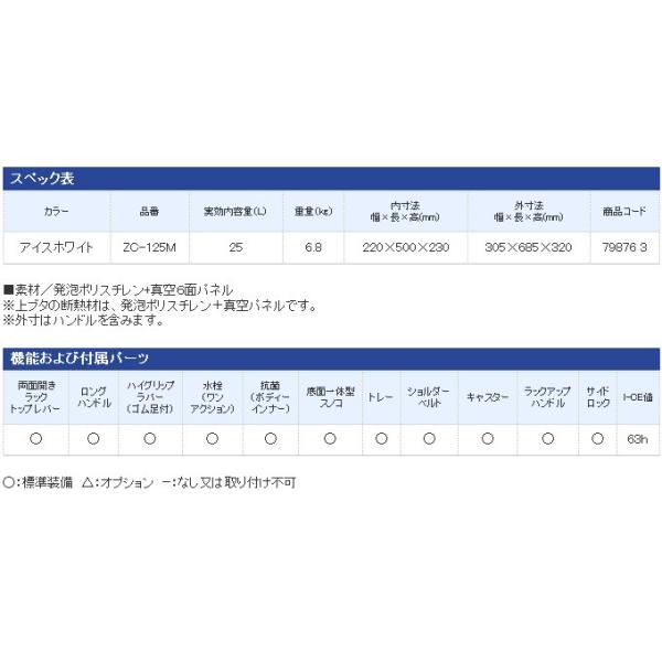 アウトレット商品】シマノ ZC-125M スペーザ プレミアム 250キャスター付 (アイスホワイト ) 容量：25L (クーラーボックス) /(7)  /【Buyee】