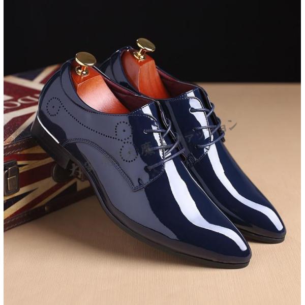 革靴防水ビジネスシューズリーガルローファーメンズエナメル靴エナメル
