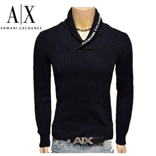 A|X Armani Exchange アルマーニエクスチェンジ ショールカラー リブ