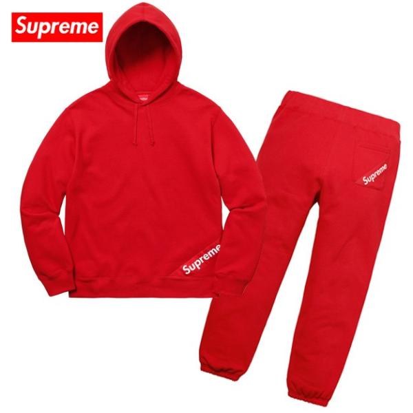 Supreme Corner Label Hooded Sweatshirt Red