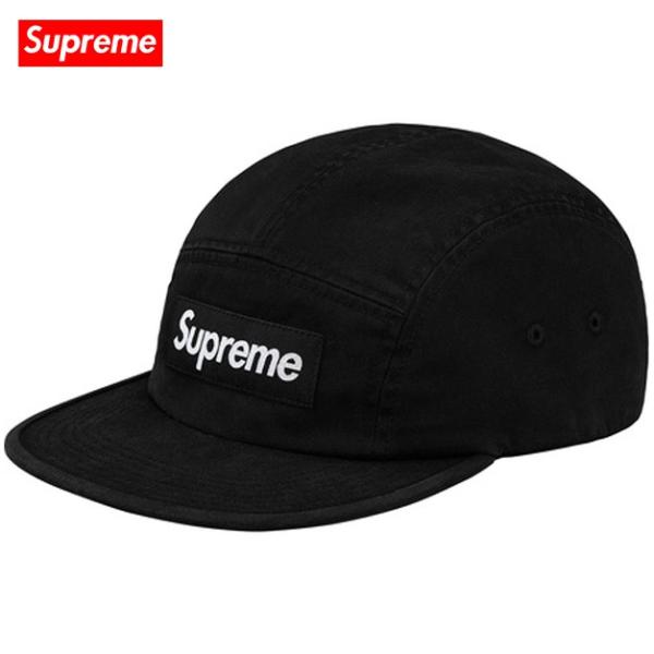 Supreme シュプリーム 2018年春夏 Washed Chino Twill Camp Cap Black