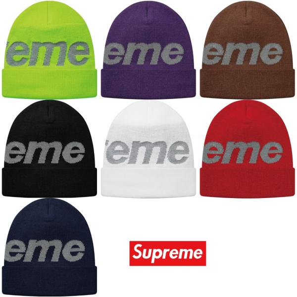 Supreme シュプリーム Big Logo Beanie ビーニー ニット 帽子 ネイビー