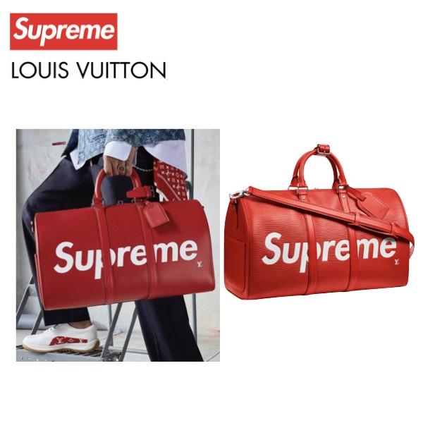 Louis Vuitton x Supreme Keepall Bandouliere Epi 45 Red ルイ ...