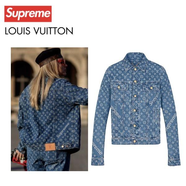 Louis Vuitton x Supreme Jacquard Denim Trucker Jacket, Denim Jacket