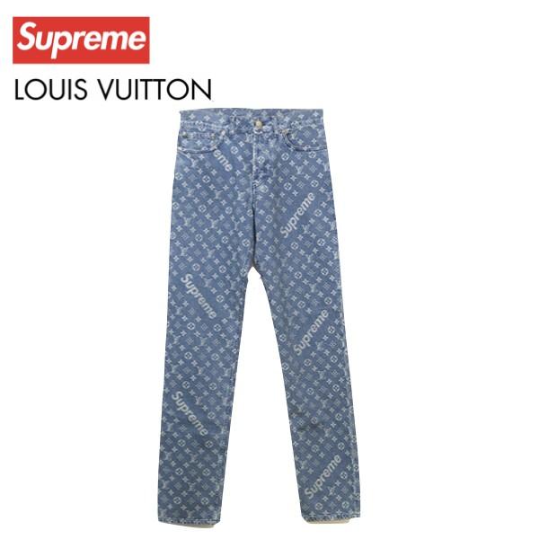 Supreme×LOUIS VUITTON 2017AW Jacquard Denim 5-Pocket Jean Camo HDD96WDSQ シュプリーム×ルイヴィトン ジャカードデニム5ポケットジーンズ カモフラ デニムパンツ モノグラム 迷彩 ボタンフライ ブラウン サイズ33 【231028】【-A】【me04】