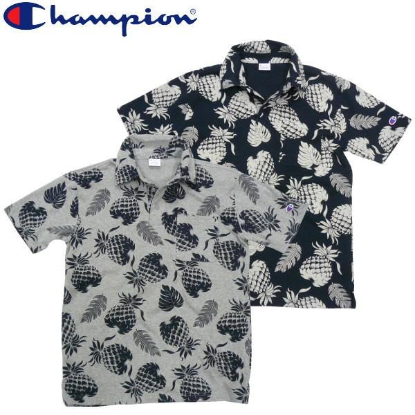 チャンピオン Champion アロハ柄 ポロシャツ パイナップル ハワイアン